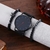 Large Dial Men's Casual Simple Scale Frosted Belt Quartz Watch Crown Bracelet - Graça Estilo Tec