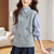 Pulôver floral - V-neck Buttons