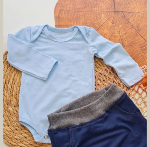 Body Manga Longa Premium Azul - comprar online