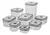 Kit Potes Plásticos Transparente com Tampa Branca 8 Unidades Electrolux - PikPik