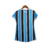 Camisa Grêmio I 23/24 - Torcedor Umbro Feminina - Azul com listras pretas e brancas - Manto Das Torcidas
