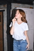 Remera Blanca Cuello V - comprar online