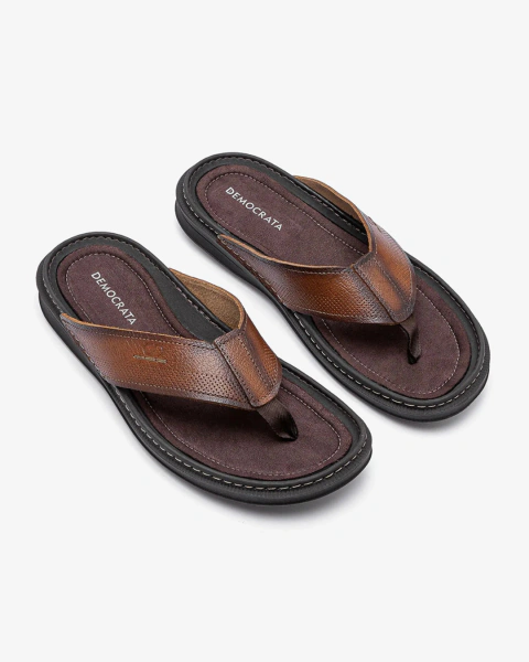 CHINELO DE COURO DEMOCRATA LAZY CONHAQUE