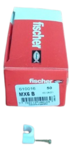 Abrazadera De Nylon Fischer Con Clavo De Acero Ma 6 Blanco