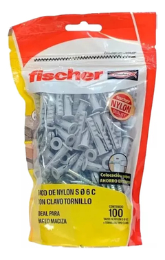 Tarugos / Fijaciones De Nylon Fischer Po 100 Tacos S6c Gris
