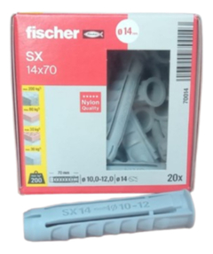 Tarugos De Nylon Fischer Sx 14 X70 Caja 20