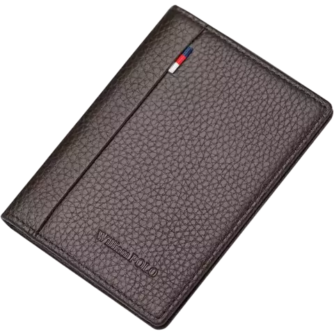 Carteira Slim de Couro Masculina William Polo Roma