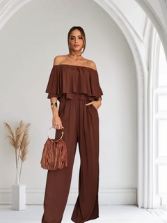 Calça Pantalona Viscolinho Marrom - comprar online