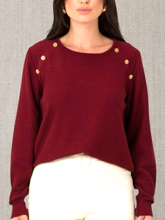 Blusa Tricot Botões Dourados na internet