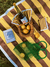 mantel / manta de picnic ZABAIONE amarillo y chocolate - comprar online
