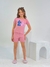 Conjunto Infantil stich Malha Suede Rosa
