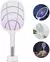 Raqueta Mata Mosquitos Moscas Insectos Luz Led Recargable Color Blanco