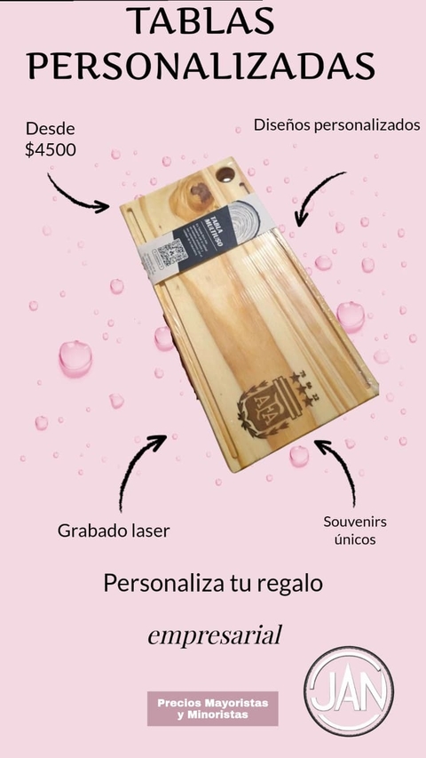 TABLA DE PINO IDEAL SOUVENIRS