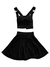 Conjunto top + pollera negro brilloso (Usado)