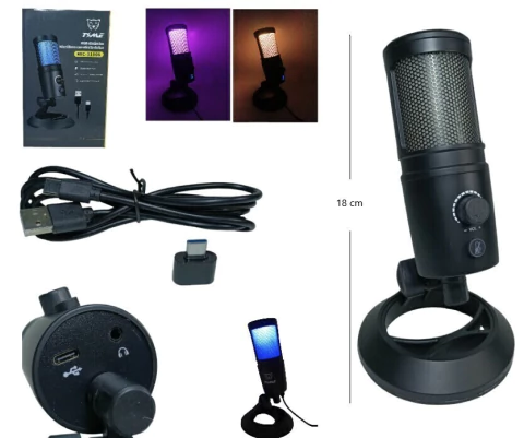 MICROFONO CONDENSER MIC-31006 LUZ RGB