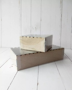 CAJA 10X20X5CM TAPA PVC- DISEÑO FLORENCIA II- MICROCORRUGADO MARRÓN- 5007B