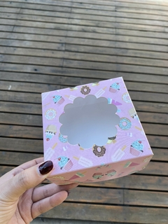 CAJA 12,5X12,5X5CM COOKIE PASTELITOS CON VISOR- 1060 - comprar online