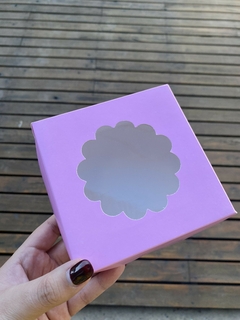 CAJA 12,5X12,5X5CM COOKIE ROSA CON VISOR- 1060 - comprar online