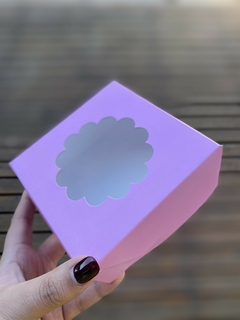 CAJA 12,5X12,5X5CM COOKIE ROSA CON VISOR- 1060 en internet