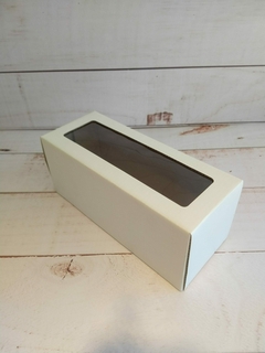 CAJA BUDIN 24X9.5X10CM CON VISOR- MICROCORRUGADO BLANCO- 5052 - comprar online