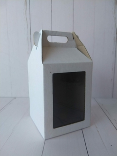 CAJITA FELIZ 9 ,5×9,5×12,5CM CON VISOR- MICROCORRUGADO BLANCO- 5041 - comprar online