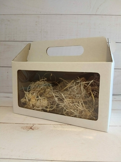 CAJA MALETIN 14X25X13CM CON VISOR - MICROCORRUGADO BLANCO- 5044 - comprar online