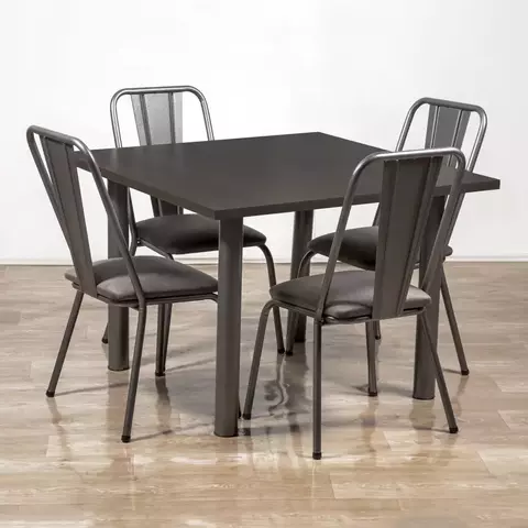 Combo Mesa M9 CUADRADA 110x110 + 4 Sillas SC01