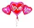 Globo foil corazones rojos y rosa I Love You