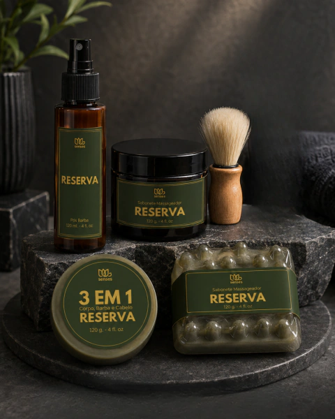 Kit Completo Masculino RESERVA – Ritual Premium de Barbear e Cuidados