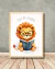 Cuadro Infantil Individual Decorativo de 30x40 cm (medida interna) Leoncito lector en internet