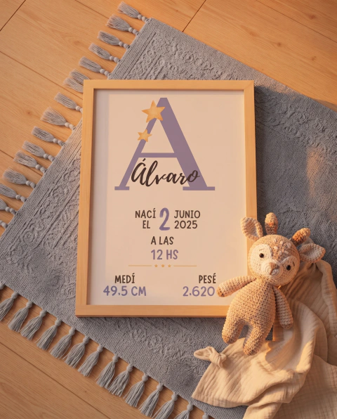 Cuadro Personalizado de Nacimiento 30X40 (medida interna) NI01
