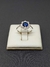 Anillo flor azul