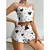 conjunto de pijama feminino macio respirável