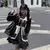 vestidos Harajuku preto xadrez kawaii lolita