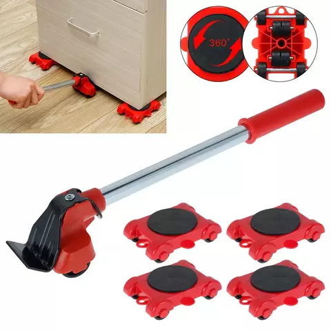 Conjunto de ferramentas para elevação e movimentação de móveis pesados, lev