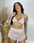 ￼Conjunto Sexy Lingerie Feminino Sensual Fantasia Trio Saia Tule Sutiã com Renda com Calcinha Fio Dental