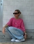 Camiseta feminina casual oversized