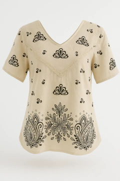 Blusa estampada de bambula - Ziel