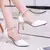 Moda feminina de alta qualidade branco apontou toe fivela cinta couro do plutôn