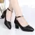 Moda feminina de alta qualidade branco apontou toe fivela cinta couro do plutôn