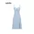 Lovito Elegante Vestido Feminino Liso Plissado com Fenda e Botão Frontal LNL39191 - RLMARTINS 