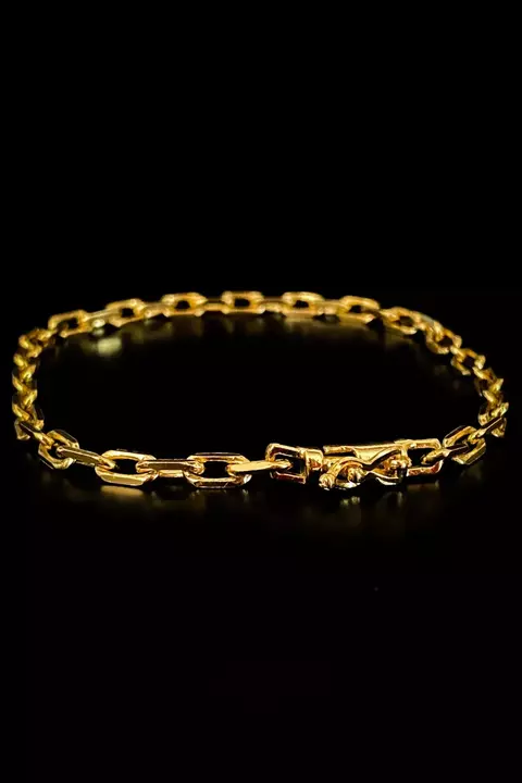 Pulseira Cadeado 4mm Fecho Bomba Banhada A Ouro 18k - comprar online
