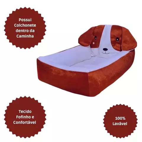 Cama Pet Com Cabeceira cachorro e gato tamanho Pequena Premium Luxo Fofinha Macia