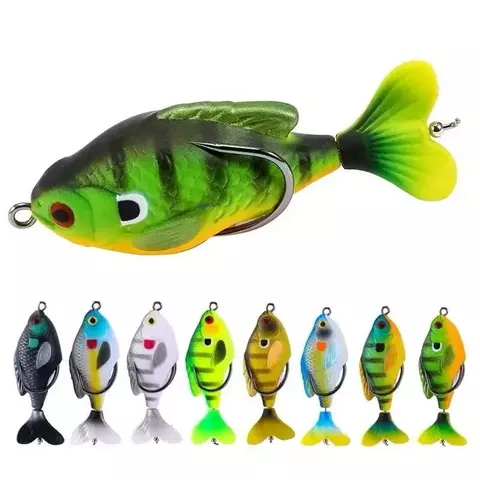 Isca de Pesca Sapo Trator D’Água 7.5cm / 9.7g com Rotação Realista