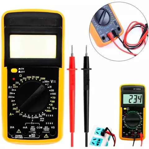 Multímetro Digital Profissional DT-9205A com Capacímetro e Bip Original