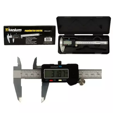 Paquímetro Digital titanium bateria 150mm 6