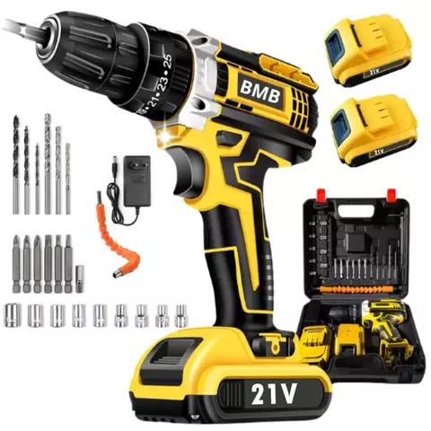 Parafusadeira Furadeira de Impacto Sem Fio 21V com Maleta e Acessórios – Bivolt - comprar online