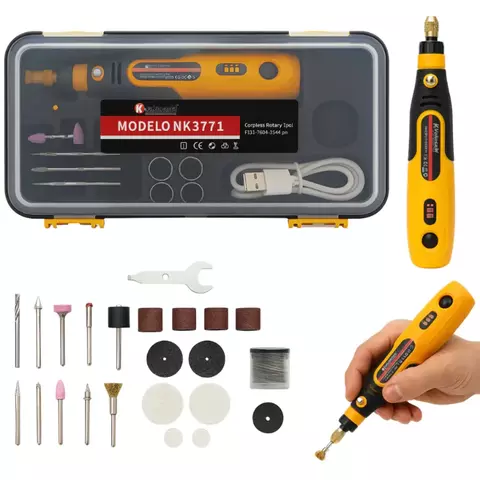 MINI RETÍFICA PROFISSIONAL ELÉTRICA RECARREGÁVEL 15000RPM COM MALETA E FERRAMENTAS