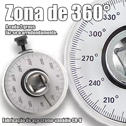 Transferidor Medidor de Grau com Torquímetro de Aperto 1/2"