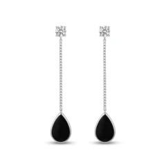 Brinco ponto de luz e gota - Prata 925